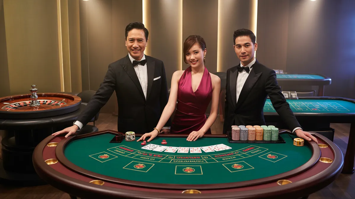 เกมคาสิโนสด บาคาร่า รูเล็ต เสือมังกร ไฮโล ดีลเลอร์สาวสวย